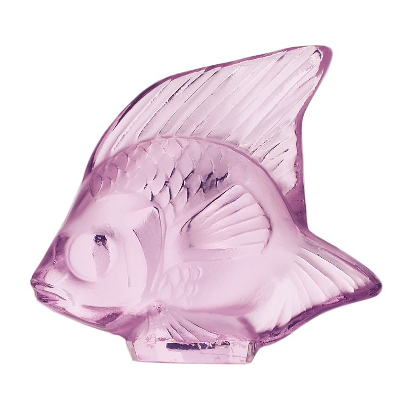Lalique Crystal Fish Sculpture In Pink