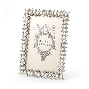Olivia Riegel Crystal & Pearl Frame, 4 X 6 In Silver