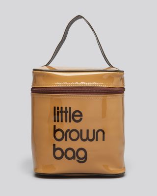 ONE (1) NEW BLOOMINGDALES LITTLE BROWN BAG THICK VINYL PLASTIC LUNCH TOTE  BAG