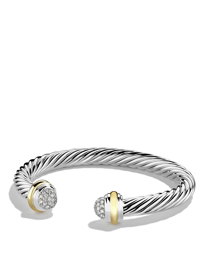 David Yurman - Cable Classics Bracelet with Diamonds and Gold