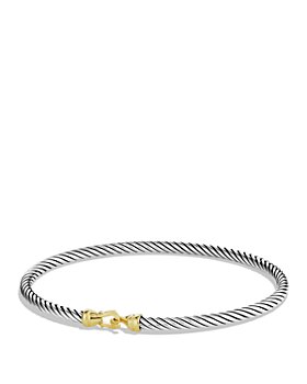David Yurman - Cable Collectibles Buckle Bangle Bracelet with 18K Gold, 3mm