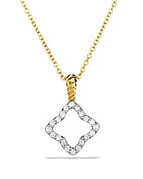David Yurman - Cable Collectibles Quatrefoil Pendant Necklace with Diamonds in 18K Gold