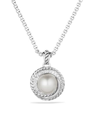 david yurman crossover pendant necklace with diamonds