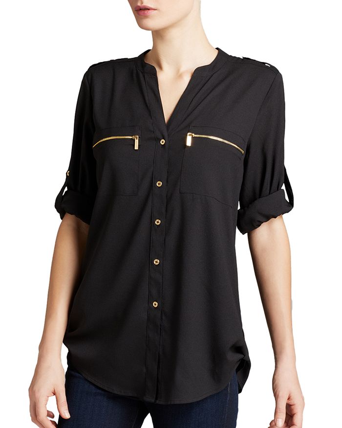 Pocket Klein Roll Calvin Sleeve Zip Shirt | Bloomingdale\'s