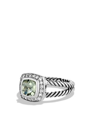 David Yurman Petite Albion Ring with Prasiolite & Diamonds