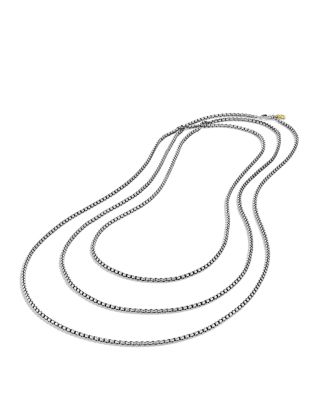 Small Box Chain Necklace with an Accent of 14K Gold 2.7mm, 72"