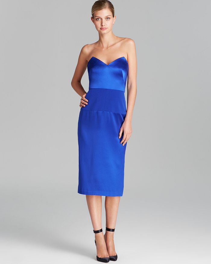 ABS by Allen Schwartz Dress Strapless Pointed Bust Tea Length