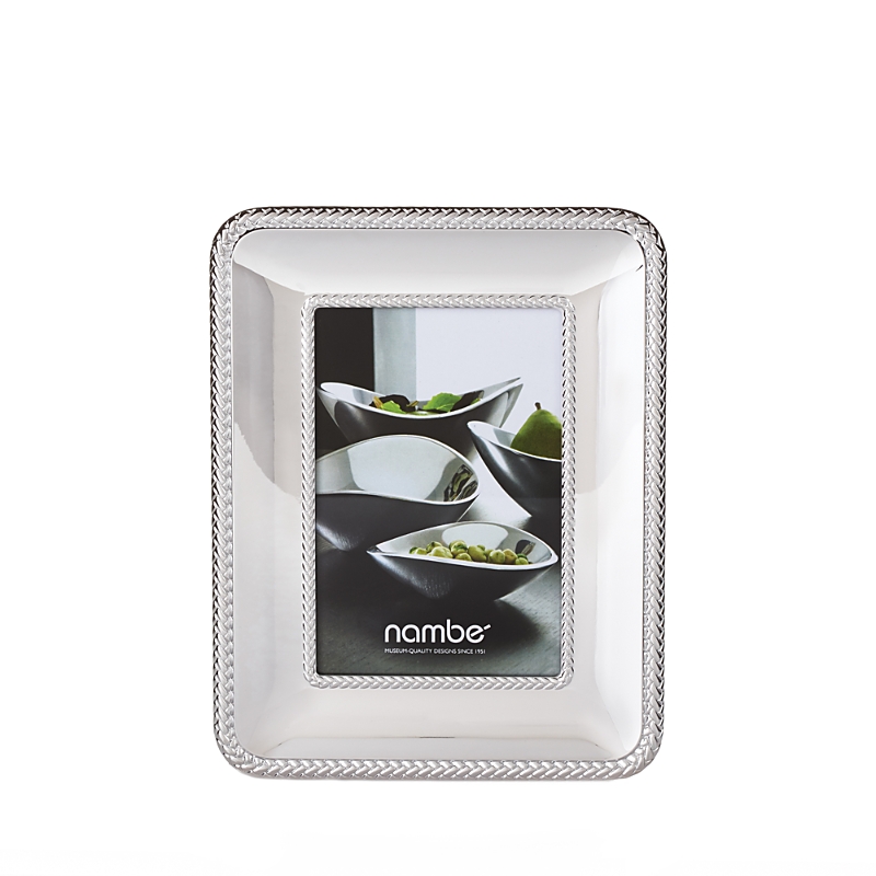 Nambe Braid Chrome Picture Frame In Chrome Plate