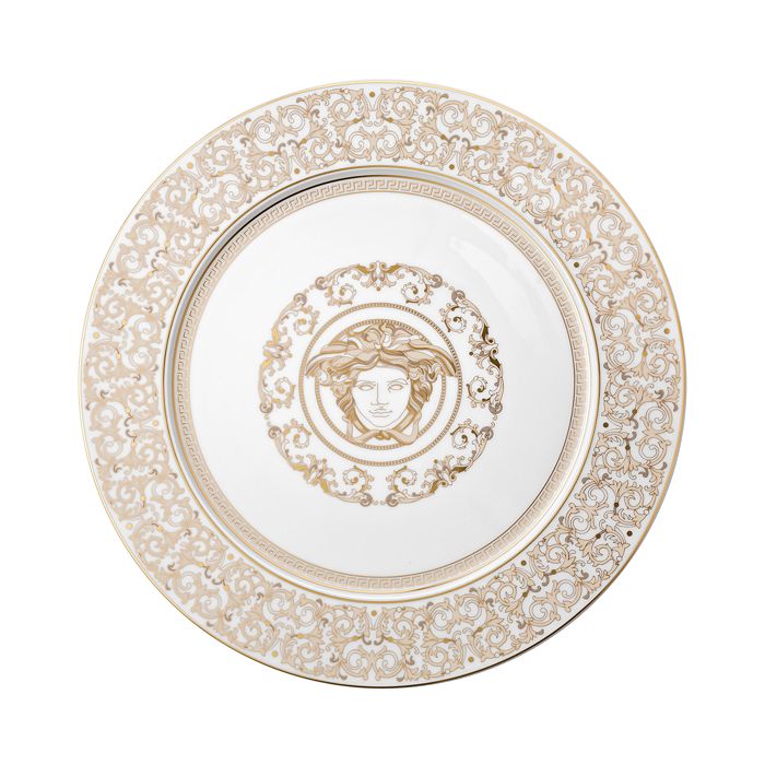 Shop Versace Rosenthal Meets  Medusa Gala Service Plate In White/gold