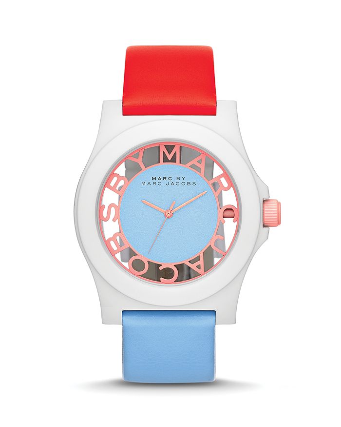 Marc Jacobs Henry Skeleton Black Dial Black Leather Strap Watch for Women - MBM1246 main image 0