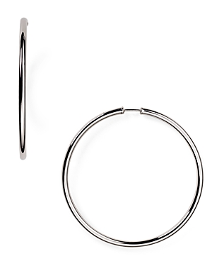 Photos - Earrings Sterling Silver Large Hoop  - 100 Exclusive 63-372