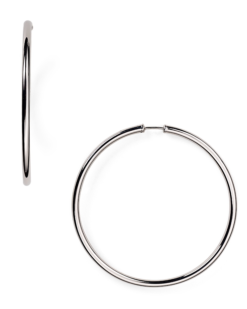 Aqua Sterling Silver Large Hoop Earrings