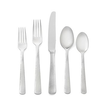 Set of 4 Reed & Bar Silver Echo 5-piece Flatware Place Setting 