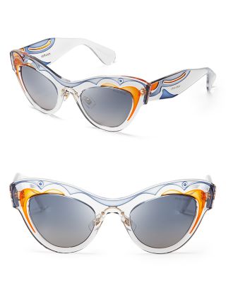 MIU MIU NEW Translucent Cat Eye Sunglasses Miu Miu MU09WS 11T40F Cat Eye Transparent Sand Brown  main image 2