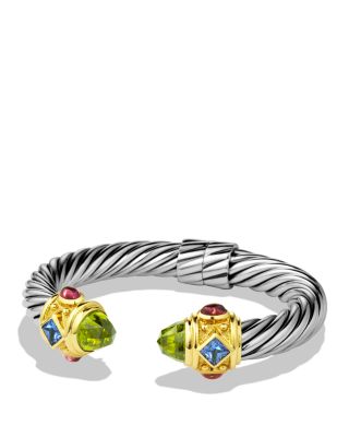 Renaissance Bracelet with Peridot, Iolite & Gold