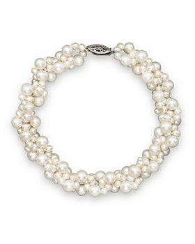 Bloomingdale's - Cultured Freshwater Pearl Woven Bracelet in 14K White Gold, 3mm - 100% Exclusive