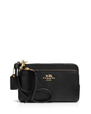 COACH - Madison Double Zip Wristlet in Leather