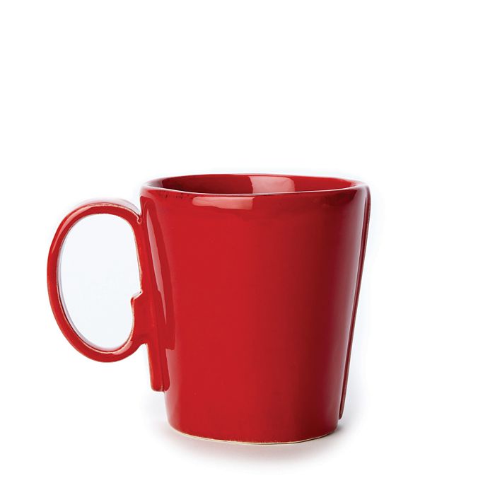 Vietri Lastra Grey Mug In Red