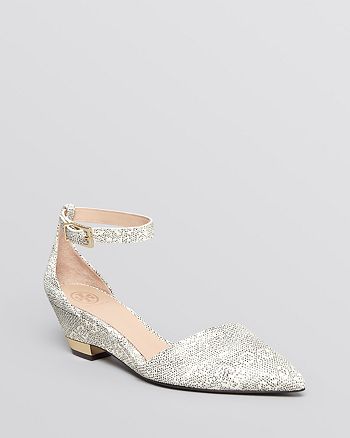 Tory Burch - Pointed Toe Ankle Strap D'Orsay Wedge Pumps - Mara