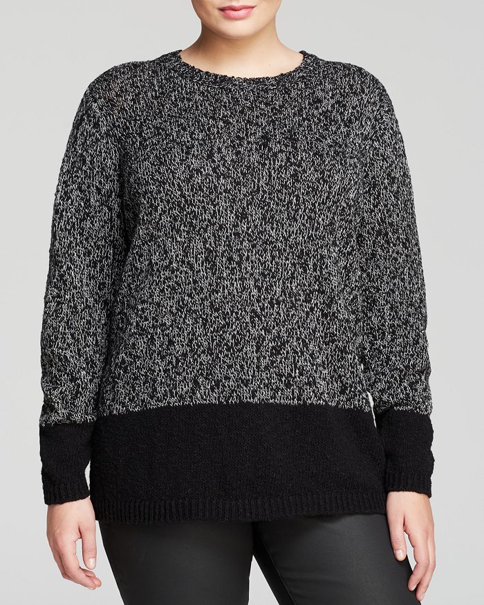 Calvin Klein Plus Marled Color Block Sweater Bloomingdale s