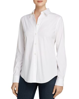 Theory Tenia Luxe Stretch Cotton Top | Bloomingdale's