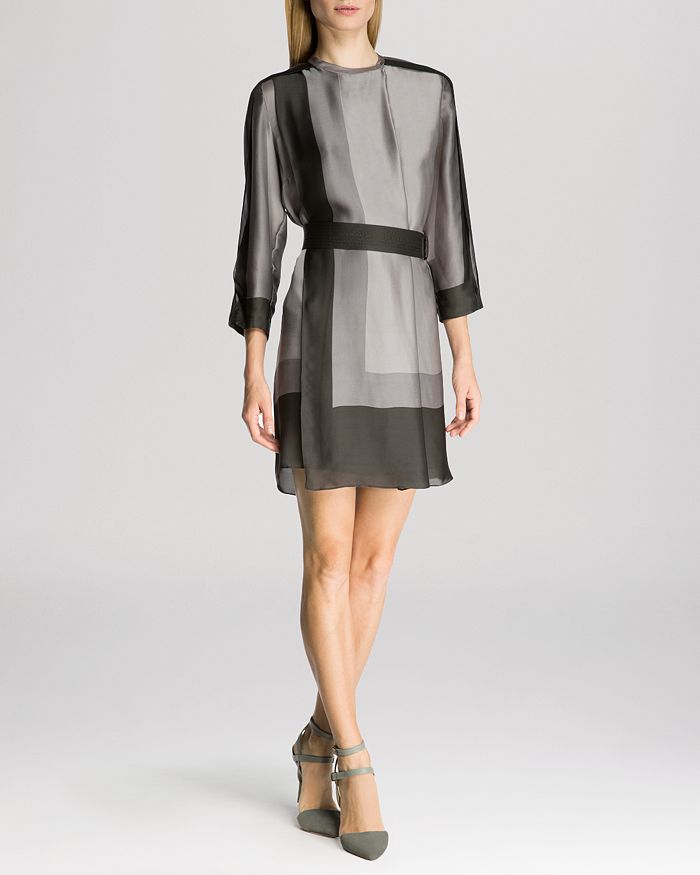 Halston heritage deals satin wrap gown