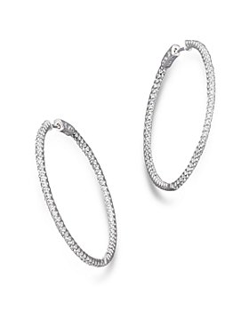 Bloomingdale's - Diamond Inside Out Hoop Earrings in 14K White Gold, 2.0 ct. t.w. - 100% Exclusive