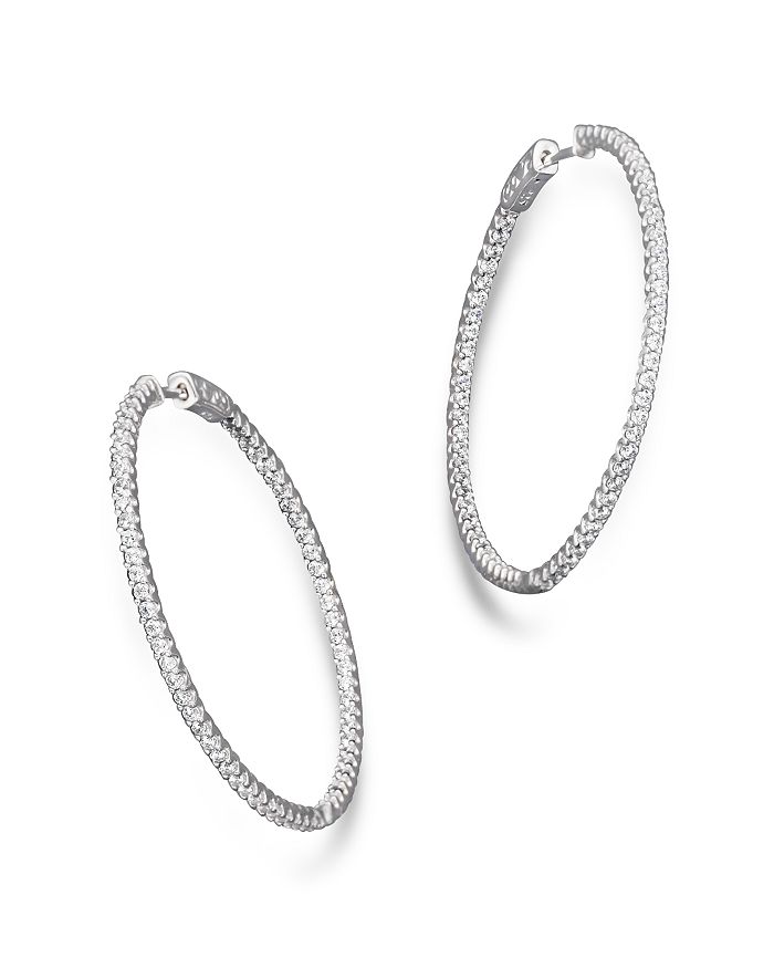 Bloomingdale's Diamond Inside Out Hoop Earrings In 14k White Gold, 2.0 Ct. T.w.