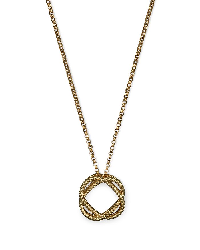 Roberto Coin 18k Yellow Gold Small Twisted Circle Pendant Necklace, 16