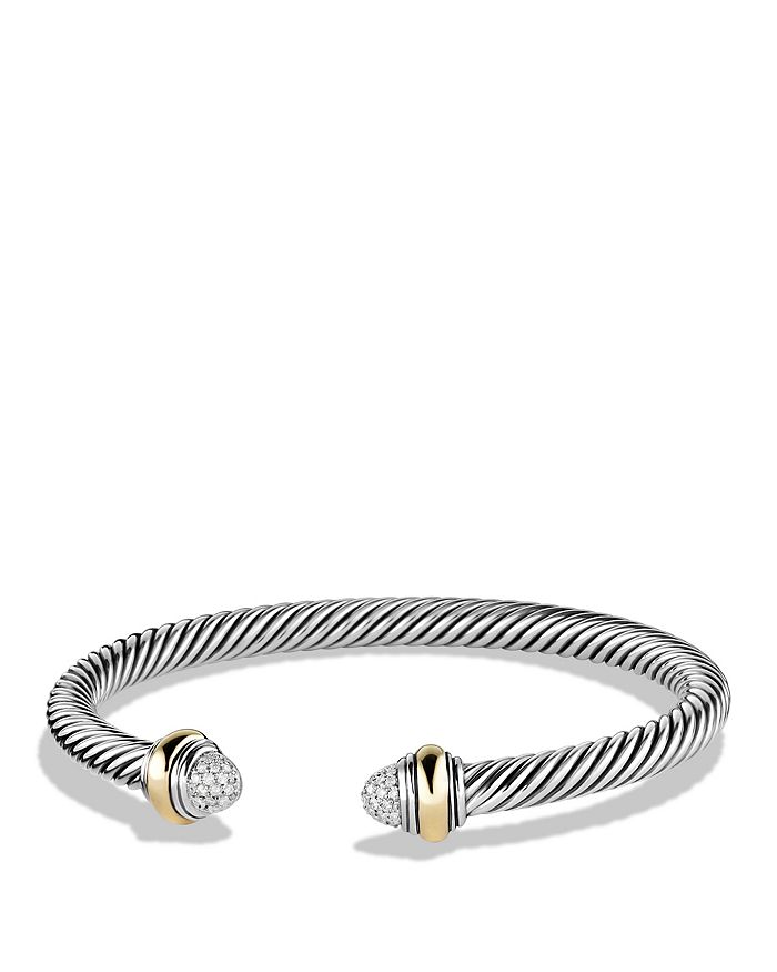 David Yurman - Cable Classics Bracelet with Diamonds and 14K Gold, 5mm
