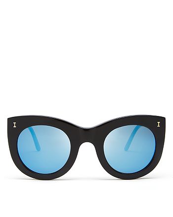 Illesteva - Women's Mirrored Boca Sunglasses, 49mm