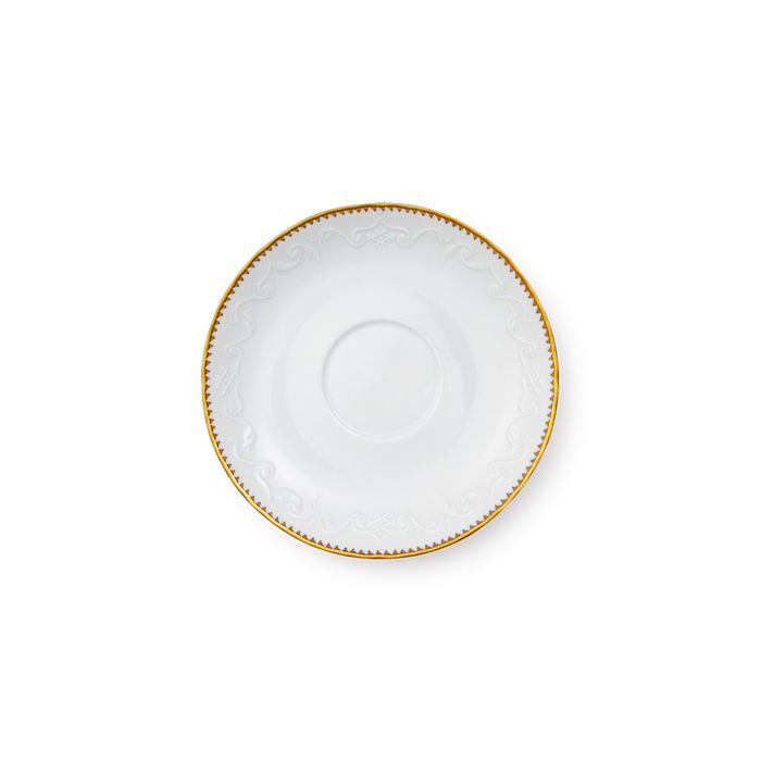 Shop Anna Weatherley Simply Anna Gold Tea Saucer In White/gold