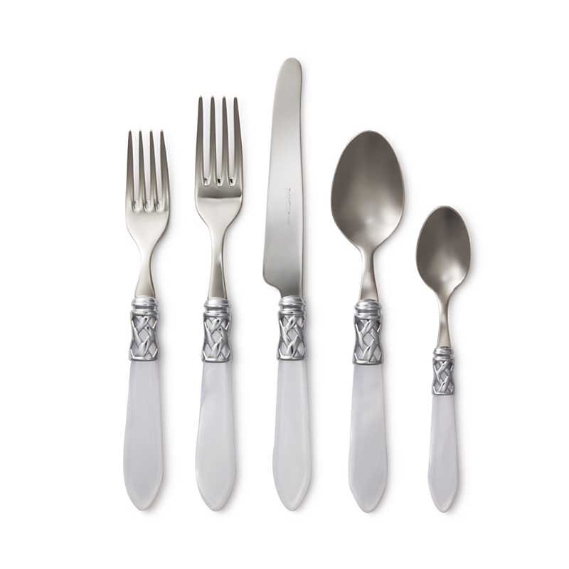 Vietri Aladdin Brilliant 5-piece Place Setting In Clear/stainless Steel