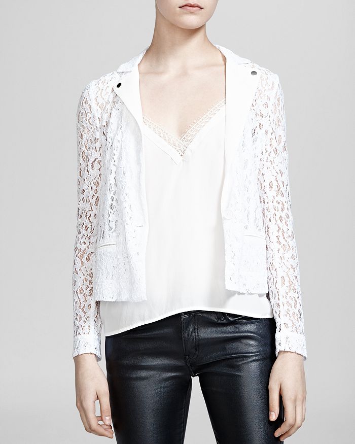 The Kooples Jacket - Flower Lace Crepe | Bloomingdale's