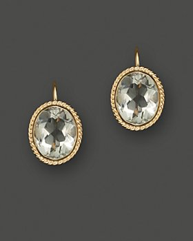 Bloomingdale's - 14K Yellow Gold Bezel Set Large Drop Earrings with Prasiolite - 100% Exclusive