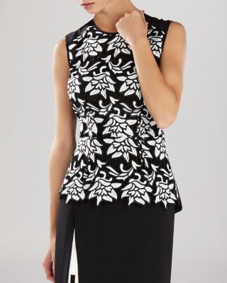 BCBGMAXAZRIA - Shanine Lace-Front Peplum Top