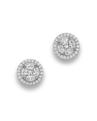 halo cluster diamond earrings