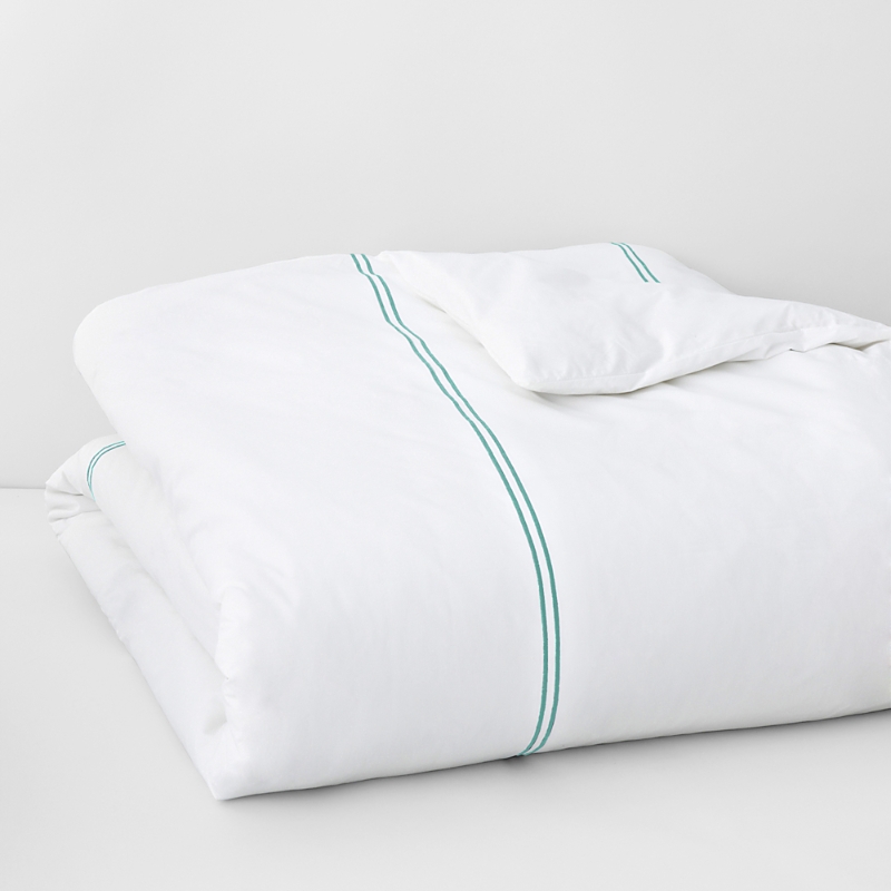 Sferra Grande Hotel Duvet Cover In White/aqua