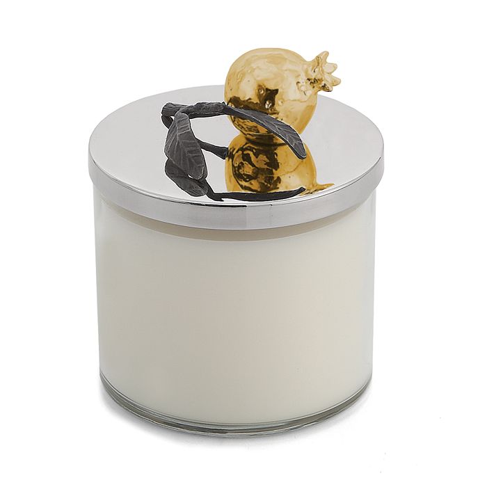 Shop Michael Aram Pomegranate Candle In Silver/gold