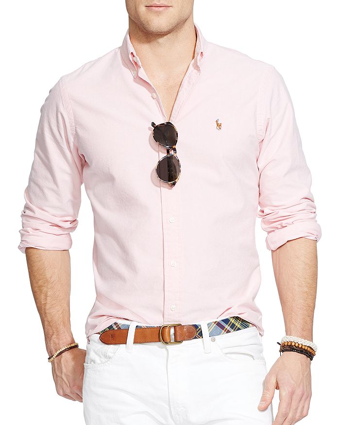 Shop Polo Ralph Lauren Classic Fit Long Sleeve Cotton Oxford Button Down Shirt In Pink