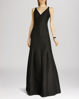 HALSTON HERITAGE HALSTON Sleeveless V-Neck Structured Gown | Bloomingdale's  Women