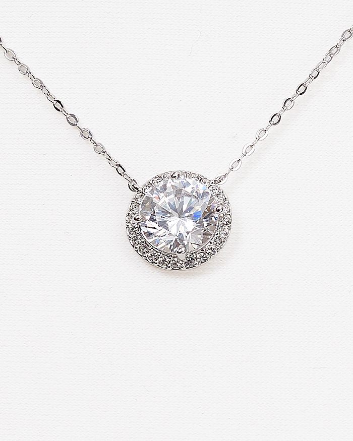 Shop Nadri Circle Pendant Necklace, 16 In Silver