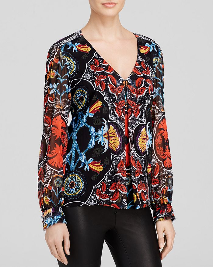 Haut Alice & Olivia Imprimé Baroque - Manches Longues, Taille XS, Neuf Avec étiquette