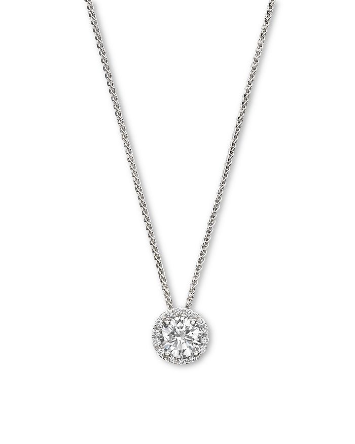 BLOOMINGDALE'S DIAMOND HALO PENDANT NECKLACE IN 14K WHITE GOLD,.35 CT. T.W. - 100% EXCLUSIVE,NPGHNBR2DWG