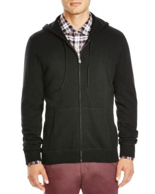 cashmere zip front hoodie