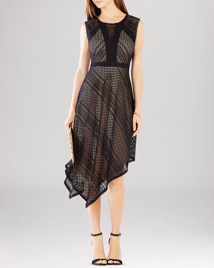 Bcbg asymmetrical polka dots dress sale