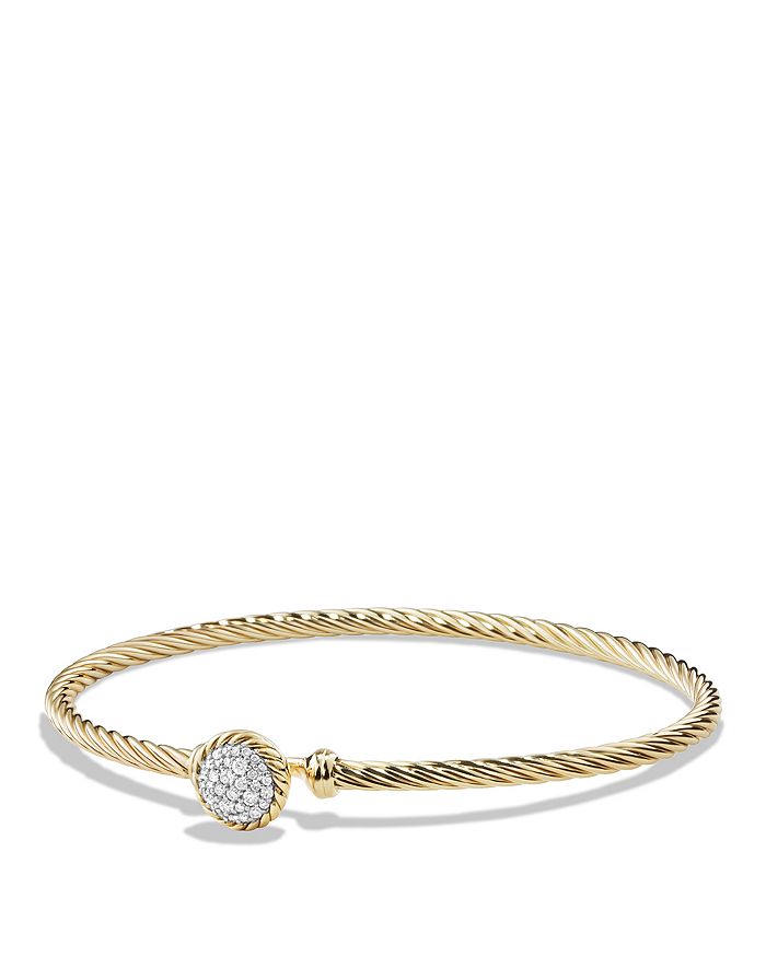 David Yurman Chatelaine Bracelet With Diamonds In 18k Gold In White/gold