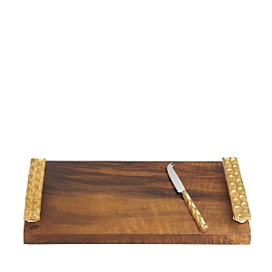 Michael Wainwright Truro Gold Wood Cheese Tray with Knife