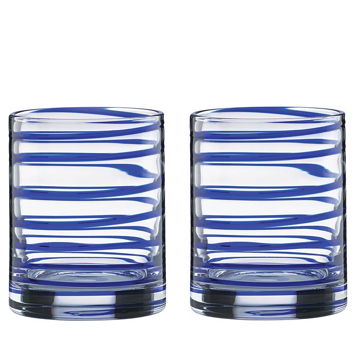 Shop Kate Spade New York Charlotte Street Double Old-fashioned Glass, Set Of 2 In Blue