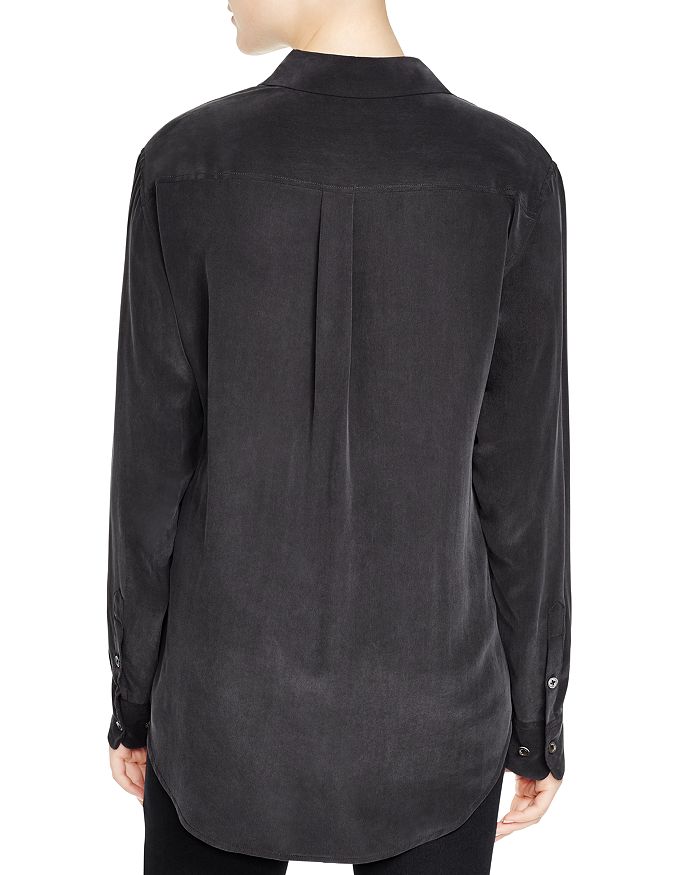 Shop Equipment Slim Signature Silk Shirt In True Black